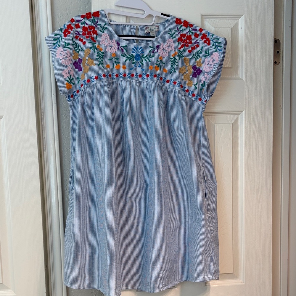 Studio West Blue Embroidered Dress